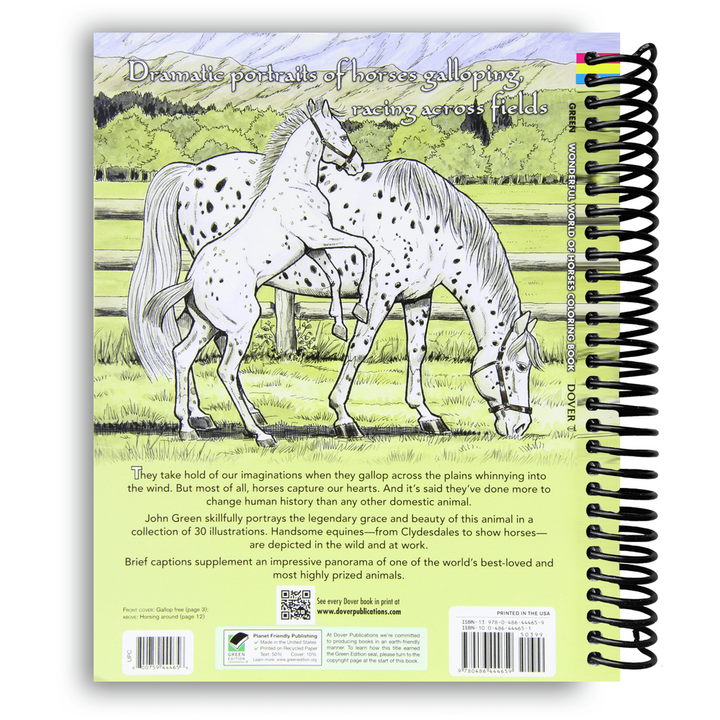 Wonderful World of Horses Coloring Book Spiral Bound