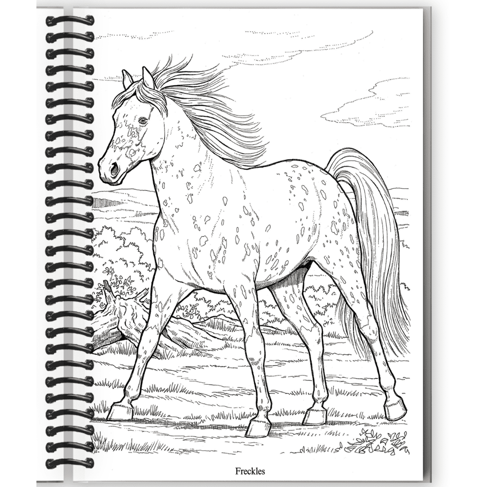 Wonderful World of Horses Coloring Book Spiral Bound
