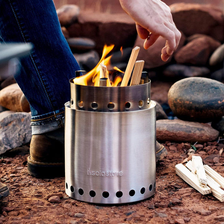 TRAPSKI Solo Stove Lite/Titan/Campfire Camping Stove Portable Stove for Backpacking Outdoor Cooking Great Stainless Steel Camping Backpacking Stove Compact Wood Stove Design-No Batteries or Liquid Fuel Canisters Needed