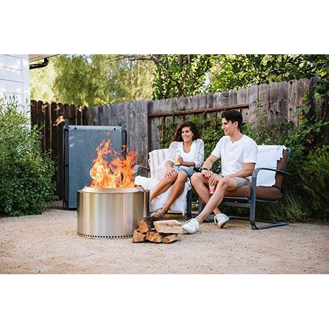 TRAPSKI Solo Stove Ranger/Bonfire/Yukon 2.0, Smokeless Fire Pit | Wood Burning Fireplaces with Removable Ash Pan, Portable Outdoor Firepit - Ideal for Camping & Outdoor Spaces, Stainless Steel