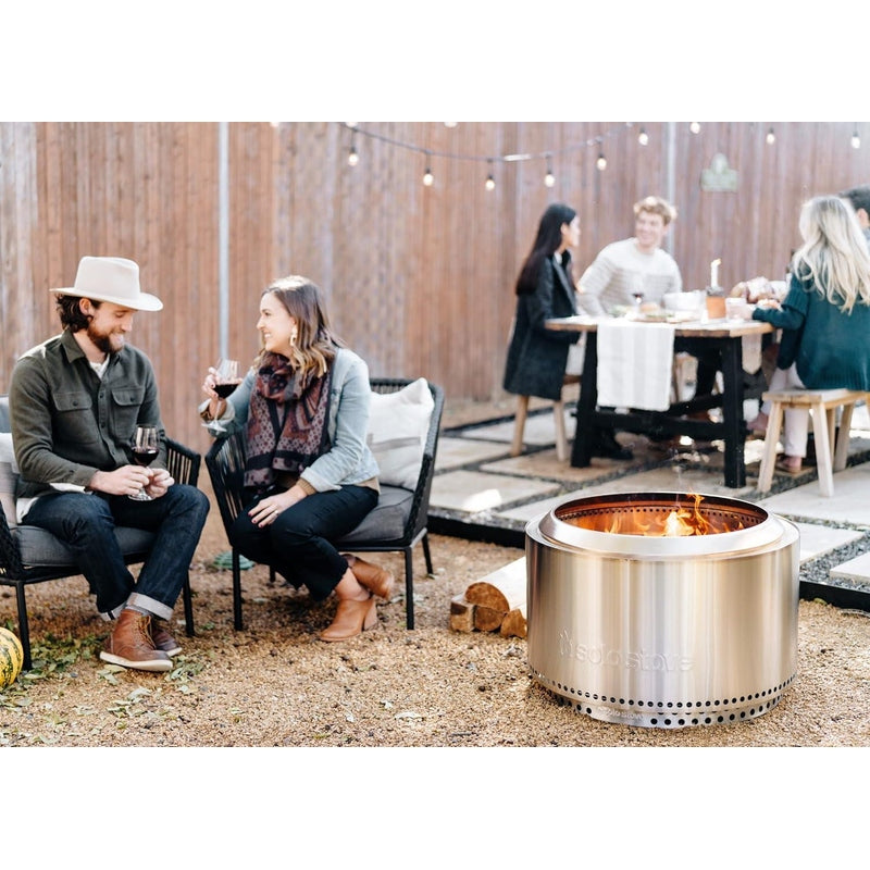 TRAPSKI Solo Stove Bundle - Ranger/Bonfire/Yukon/Canyon 2.0 with Stand, Smokeless Fire Pit | Wood Burning Fireplaces with Removable Ash Pan, Portable Outdoor Firepit - Ideal for Camping & Outdoor Spaces, Stainless Steel