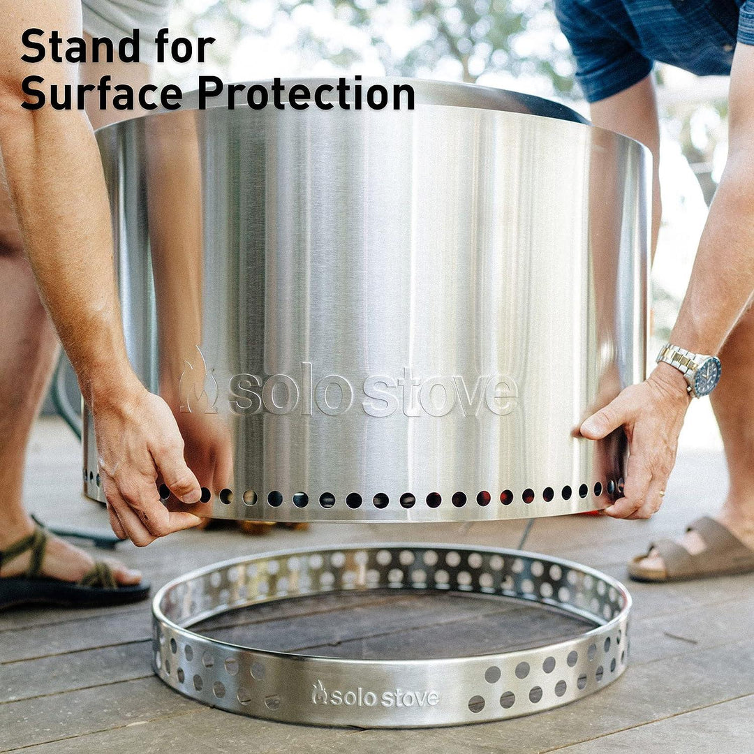 TRAPSKI Solo Stove Bundle - Ranger/Bonfire/Yukon/Canyon 2.0 with Stand, Smokeless Fire Pit | Wood Burning Fireplaces with Removable Ash Pan, Portable Outdoor Firepit - Ideal for Camping & Outdoor Spaces, Stainless Steel