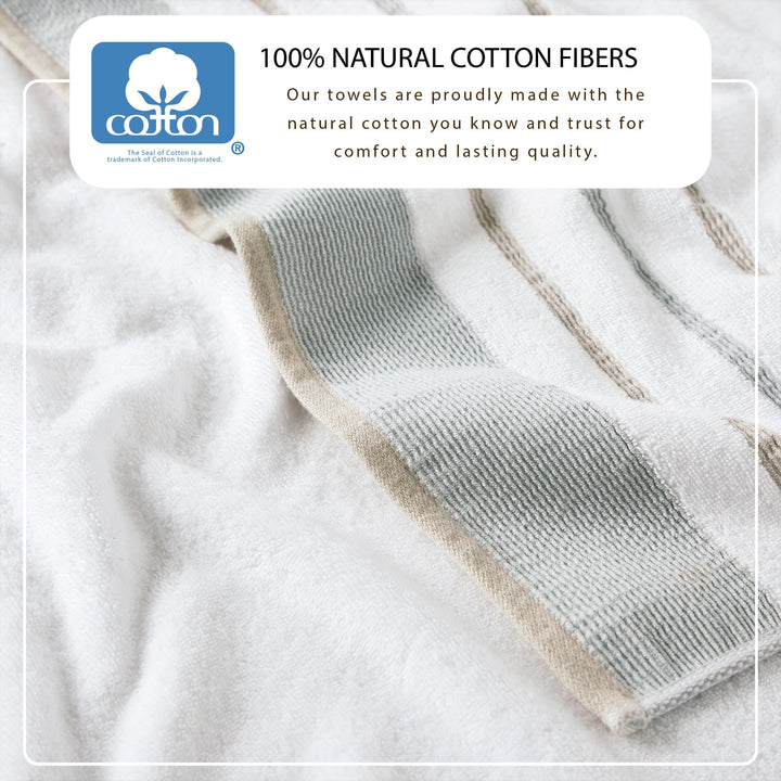 Cotton Stripe Bath Towel Set - Noelle Collection