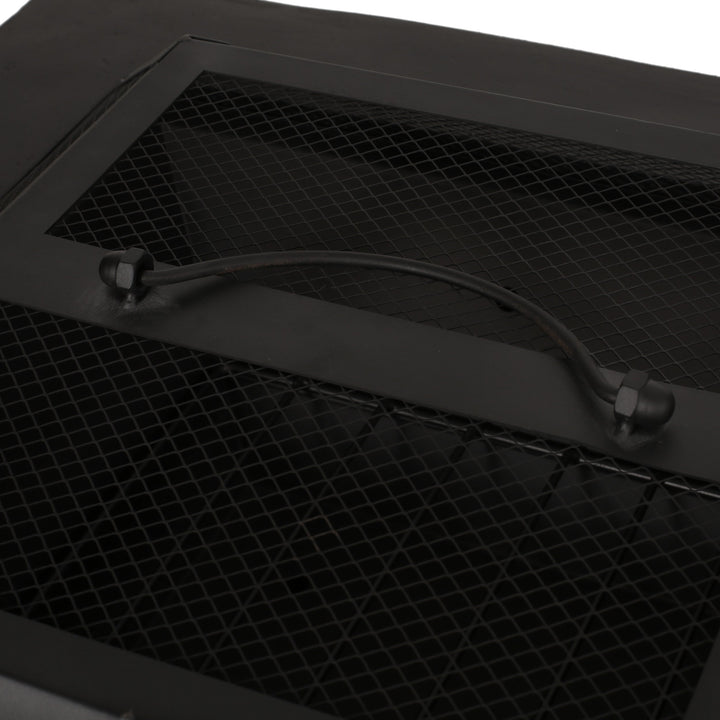 29 Inch Square Wood-Burning Fire Pit for Outdoor Spaces