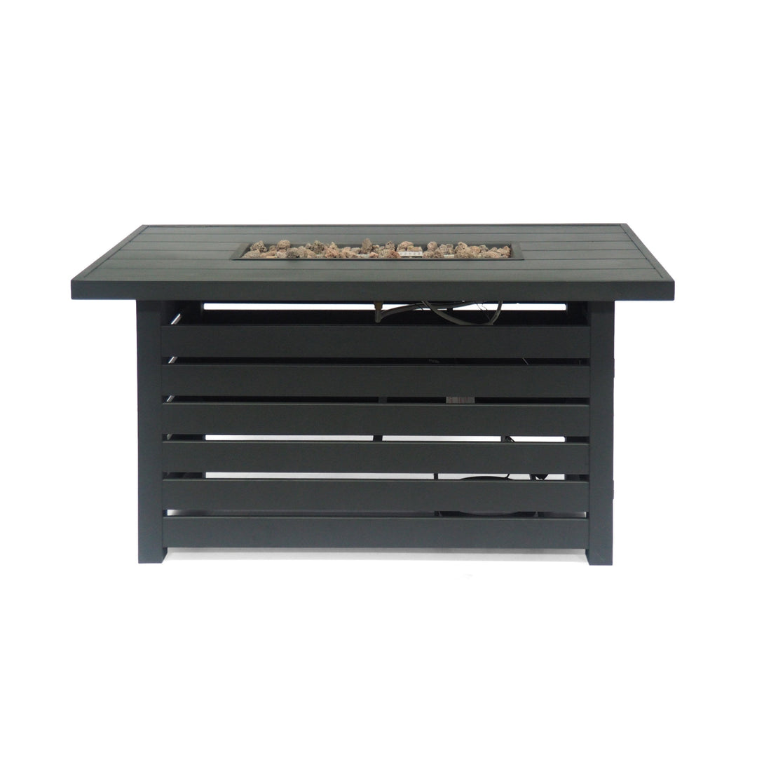 Rectangular Iron Fire Pit - 30,000 BTU - Tank Cover Inside