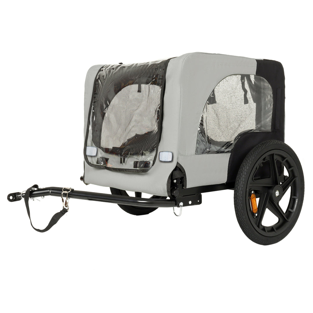 Outdoor Heavy Duty Collapsible Pet Bike Trailer with 16-Inch All-Terrain Wheels