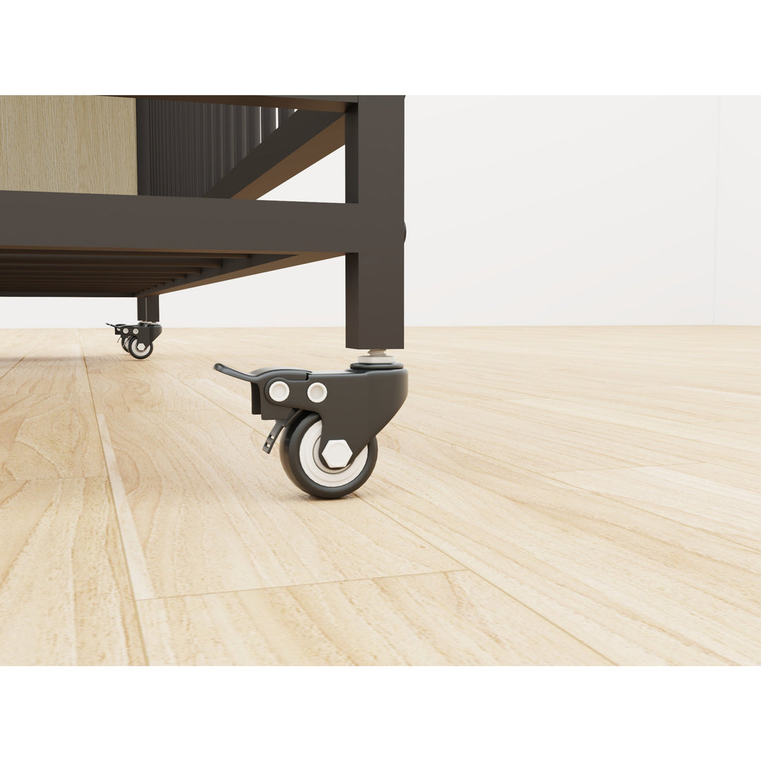 Large Pet Cage with Storage Rack and Stainless Steel Basins