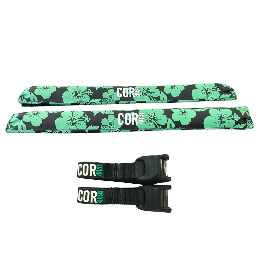 COR Surf Aero Roof Rack Pad with 10' Scratch-Resistant Tie Downs Wide Aero Bars