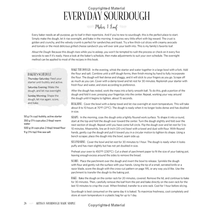 Artisan Sourdough Made Simple: A Beginner's Guide to Delicious Handcrafted Bread with Minimal Kneading Spiral Bound