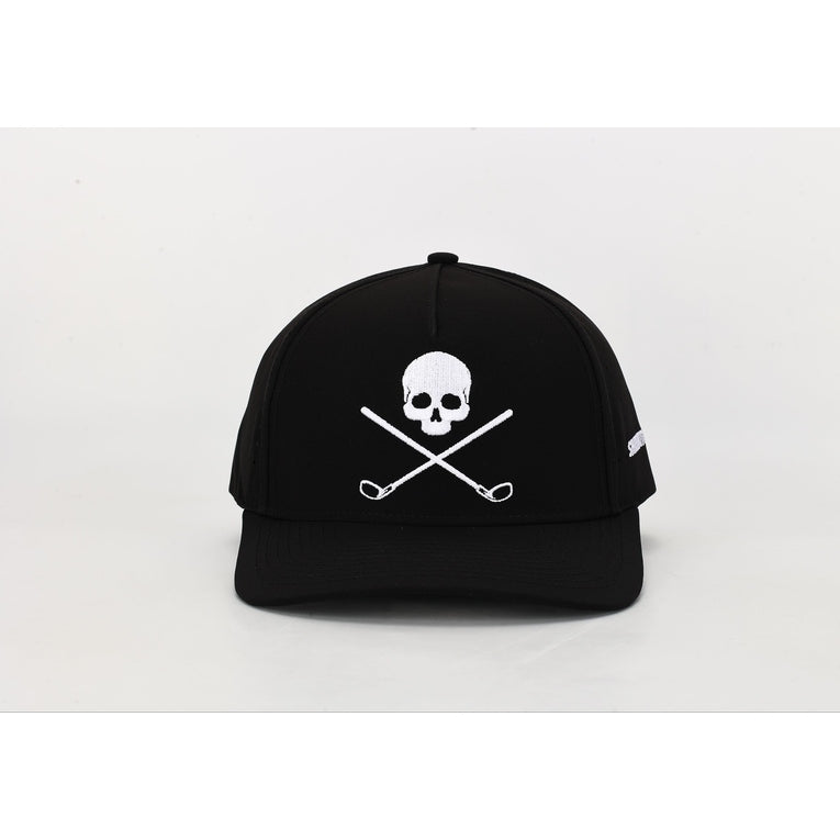 Shank it Golf Skull And Crossbones Black Golf Hat