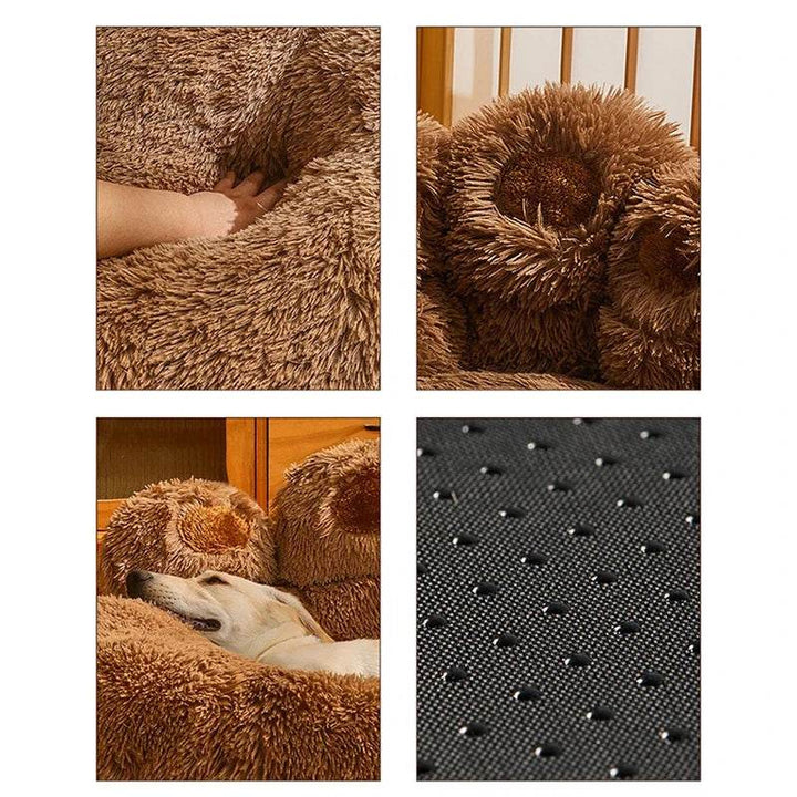 Big Paw Plush Pet Sofa Bed – Washable Dog & Cat Bed with Calming Raised Edges Small to XL