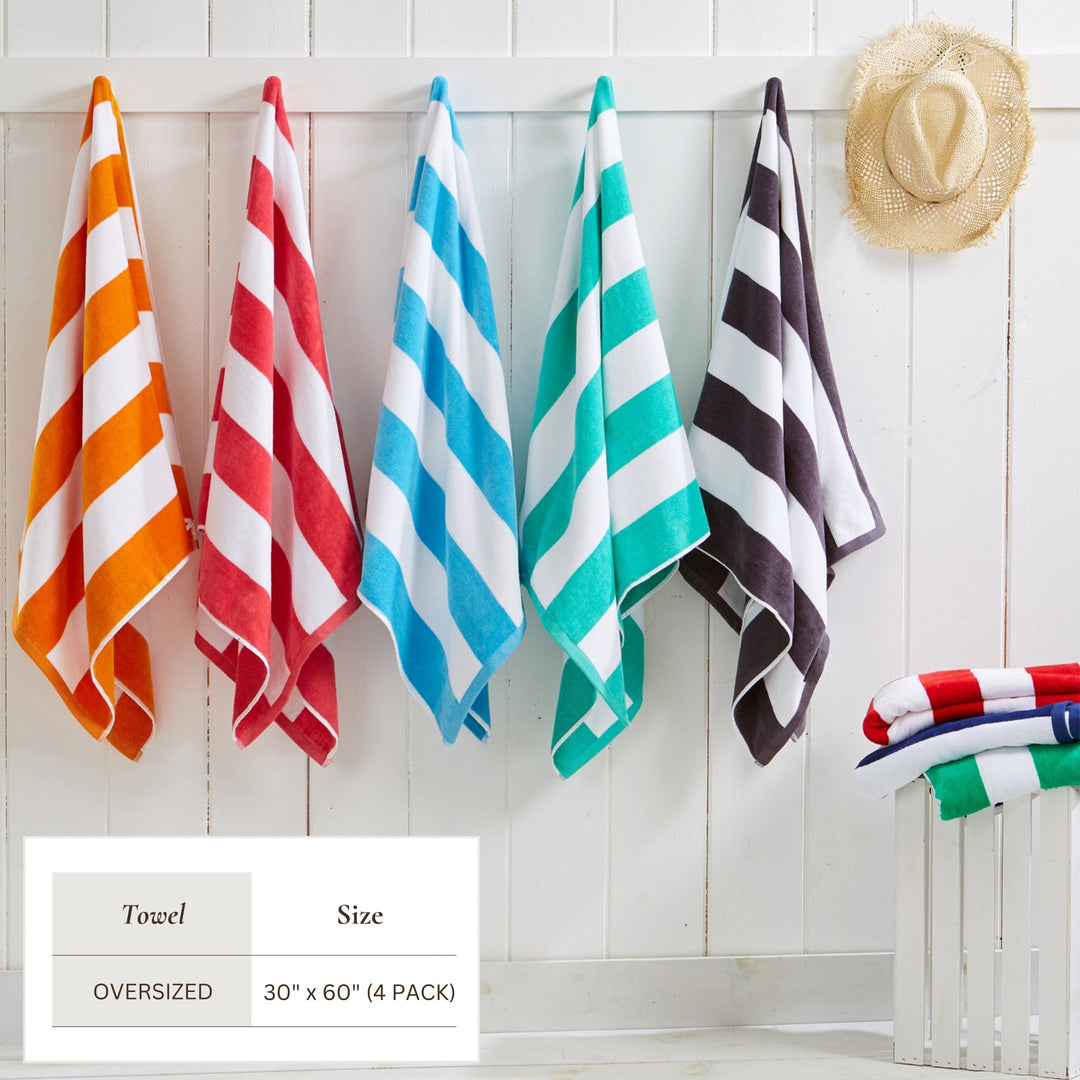 Cotton Velour Cabana Beach Towel - Novia Collection