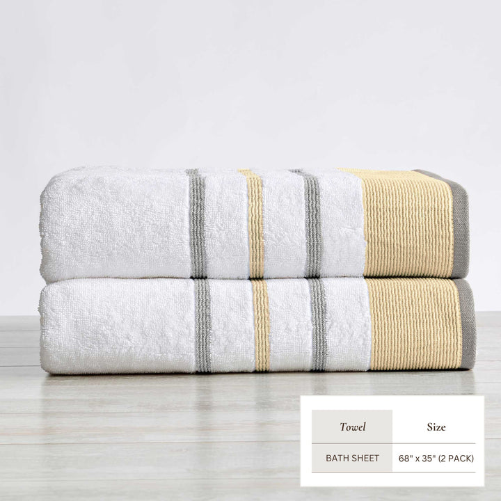 Cotton Stripe Bath Towel Set - Noelle Collection