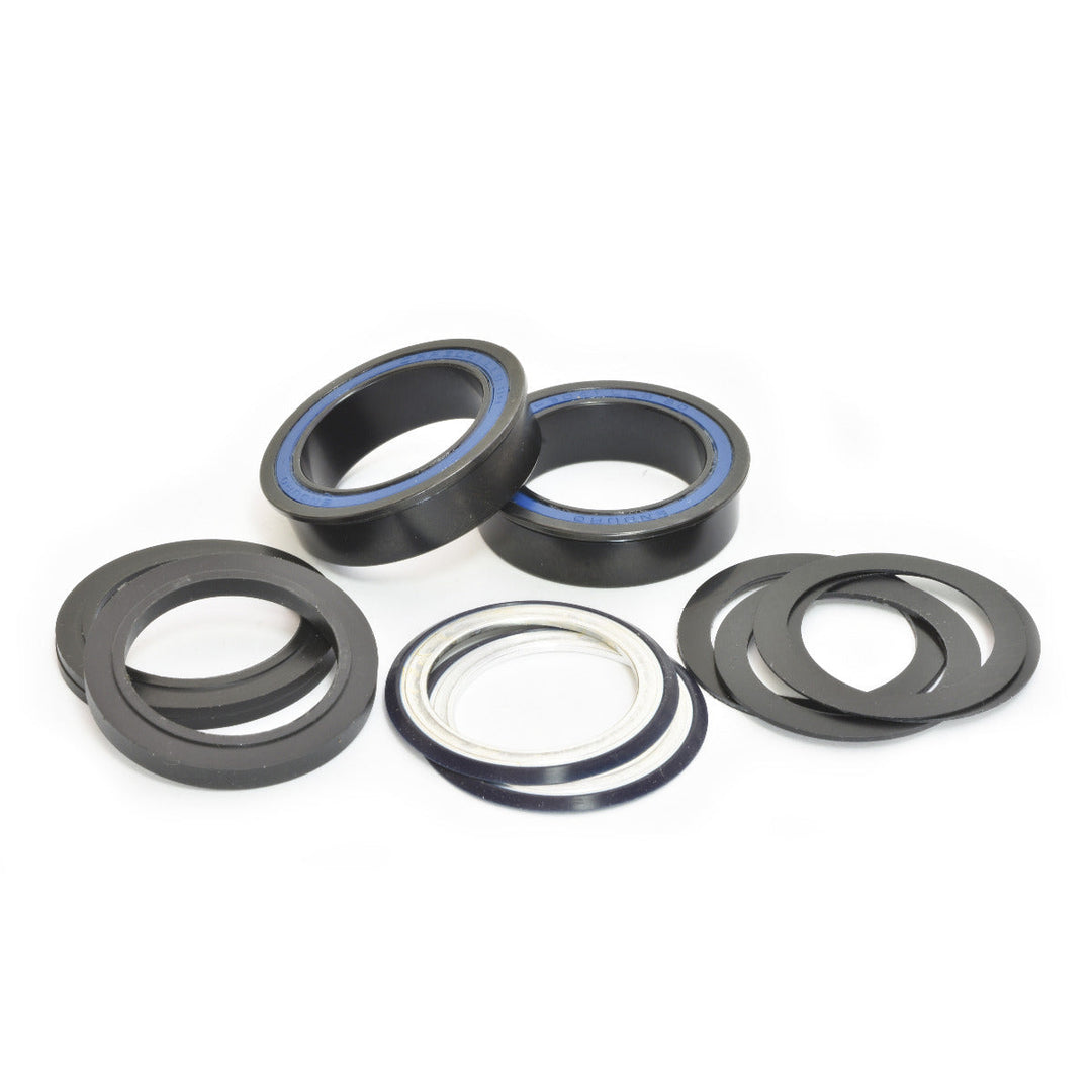 BB86 to 30MM Kit for PressFit 86/92 Bottom Bracket with Flanged, Dual Row Black Oxide Sealed Bearings