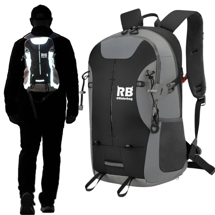 Black Reflective Commuter Bike Backpack | Riderbag Reflektor35