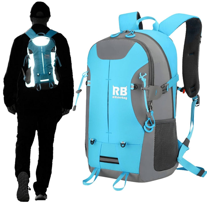 High Visibility Blue Reflective Commuter Bike Backpack |Riderbag Reflektor35