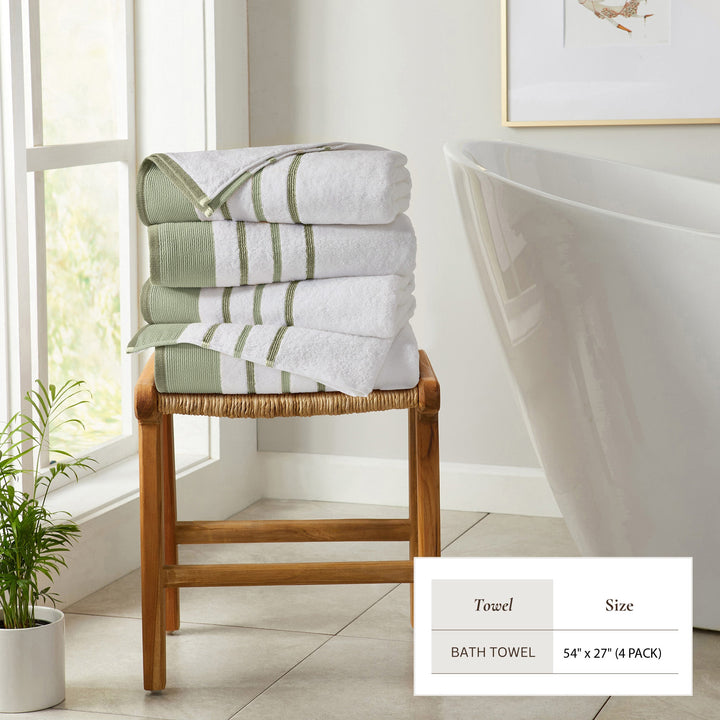 Cotton Stripe Bath Towel Set - Noelle Collection