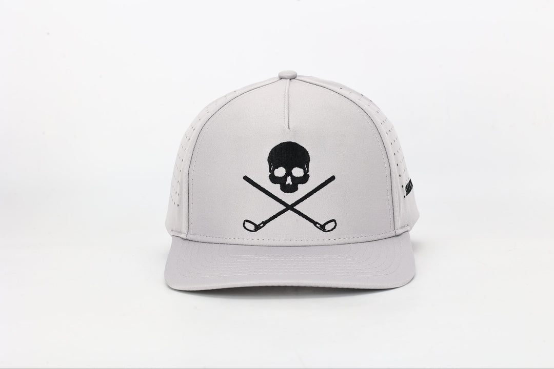 Shank it Golf Skull and Crossbones Gray Golf Hat