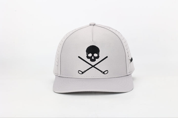 Shank it Golf Skull and Crossbones Gray Golf Hat