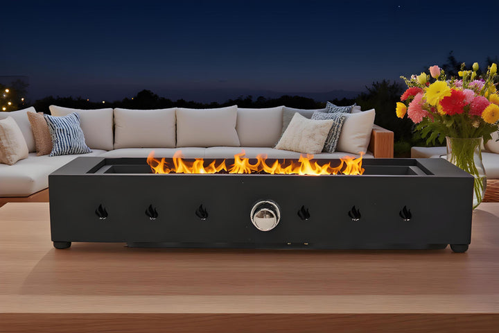 28-Inch Rectangle Fire Pit with Propane Heating