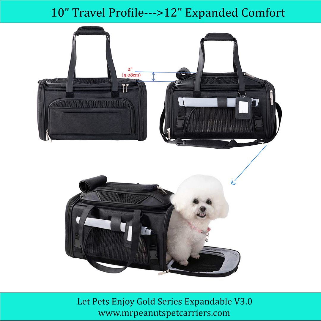 Mr. Peanut's Gold Series Standard Size Airline Compliant Expandable Pet Carrier