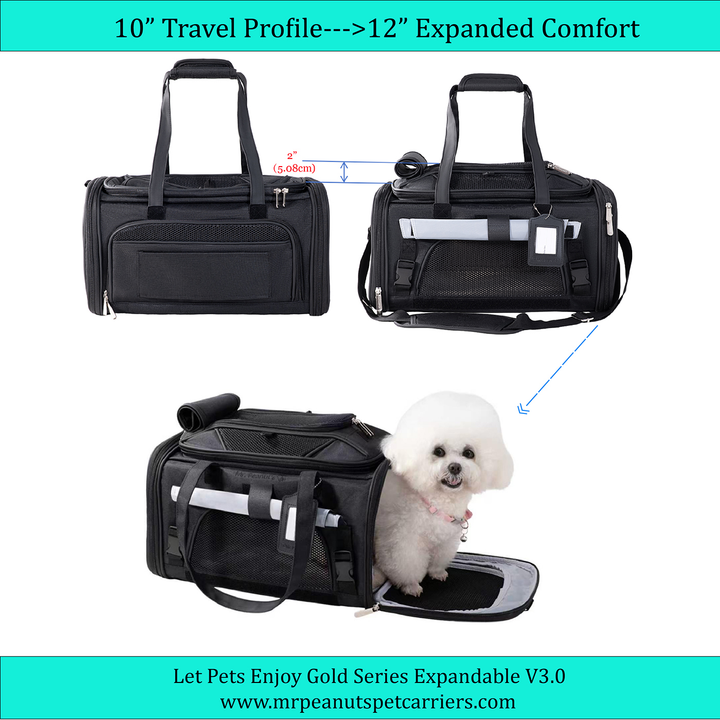 Mr. Peanut's Gold Series Standard Size Airline Compliant Expandable Pet Carrier