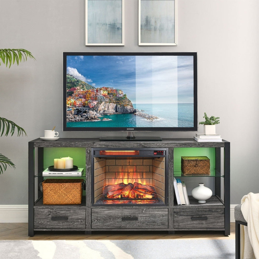 Infrared Quartz Heater Insert - Woodlog Version with Brick