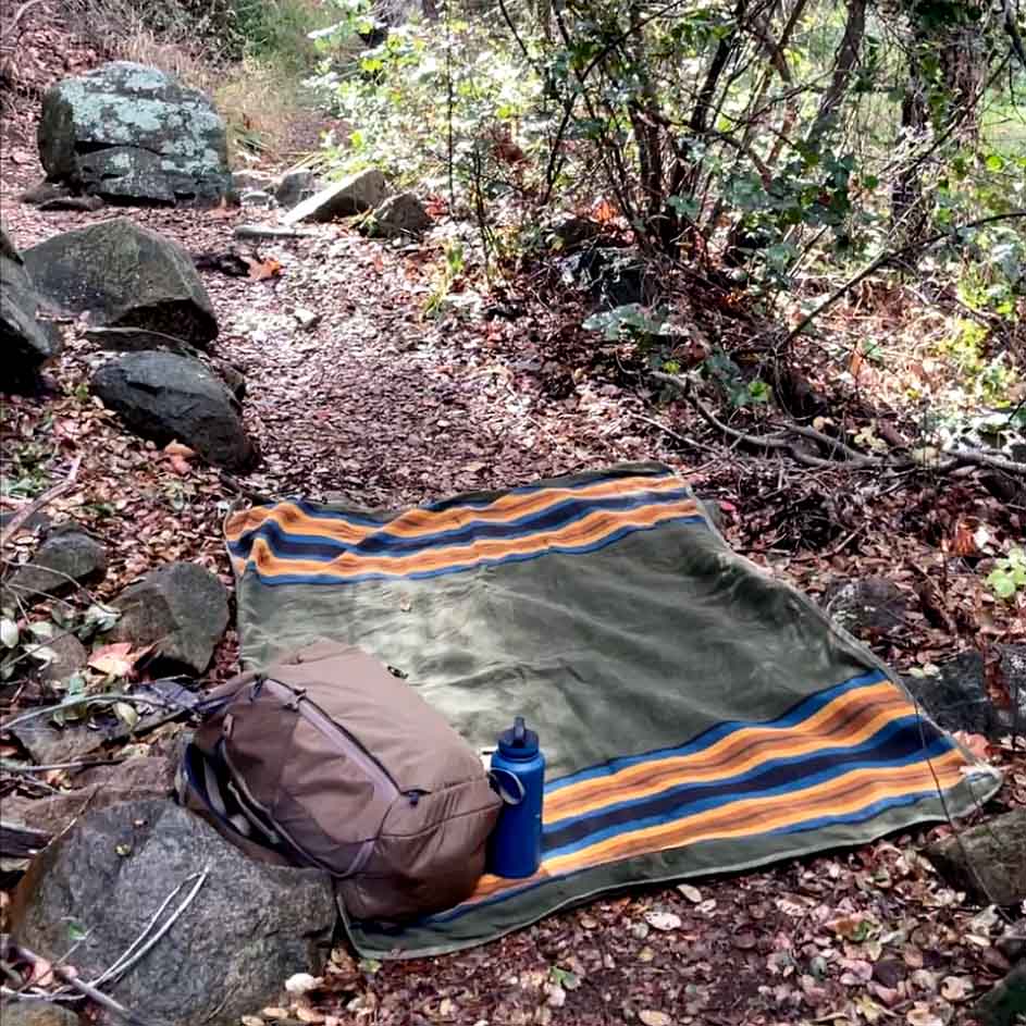 West Path Canvas Camping Blanket - Waxed Canvas Outdoor Blanket / Bushcraft Blanket