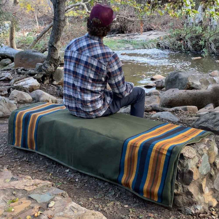 West Path Canvas Camping Blanket - Waxed Canvas Outdoor Blanket / Bushcraft Blanket