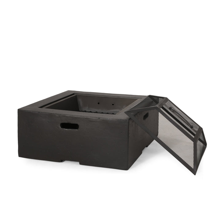 29 Inch Square Wood-Burning Fire Pit for Outdoor Spaces