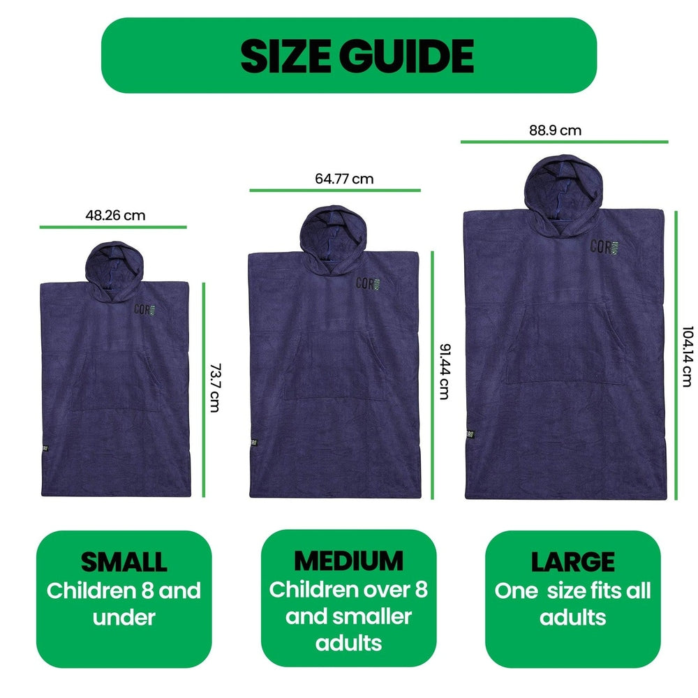 COR Surf Changing Towel Poncho | Solid Colors | Medium and Large