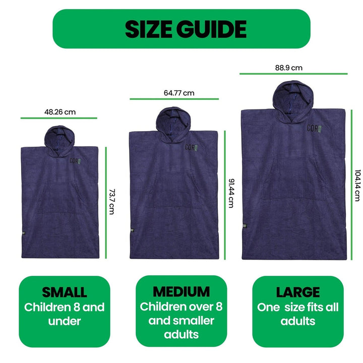 COR Surf Changing Towel Poncho | Solid Colors | Medium and Large