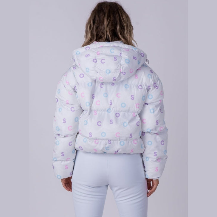 OOSC Clothing Chic Puffer Jacket - White OOSC Print