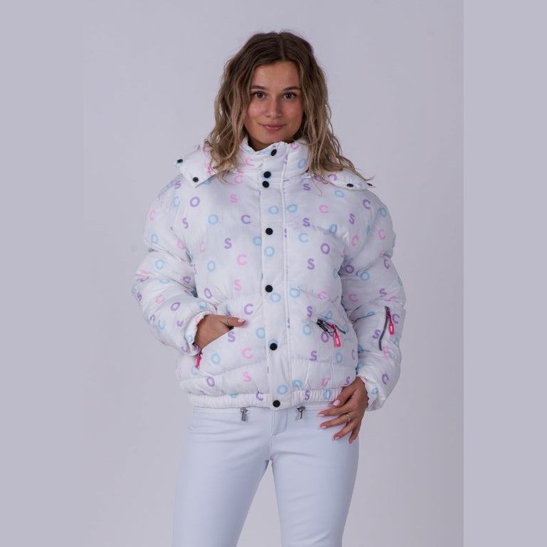 OOSC Clothing Chic Puffer Jacket - White OOSC Print