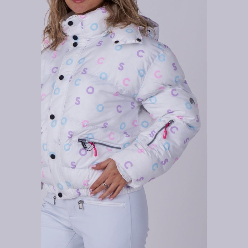 OOSC Clothing Chic Puffer Jacket - White OOSC Print