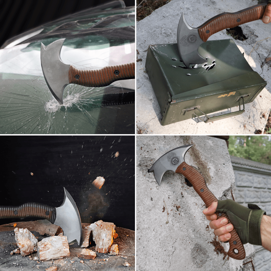 Combat tomahawk "Barong" with polymer composite handle