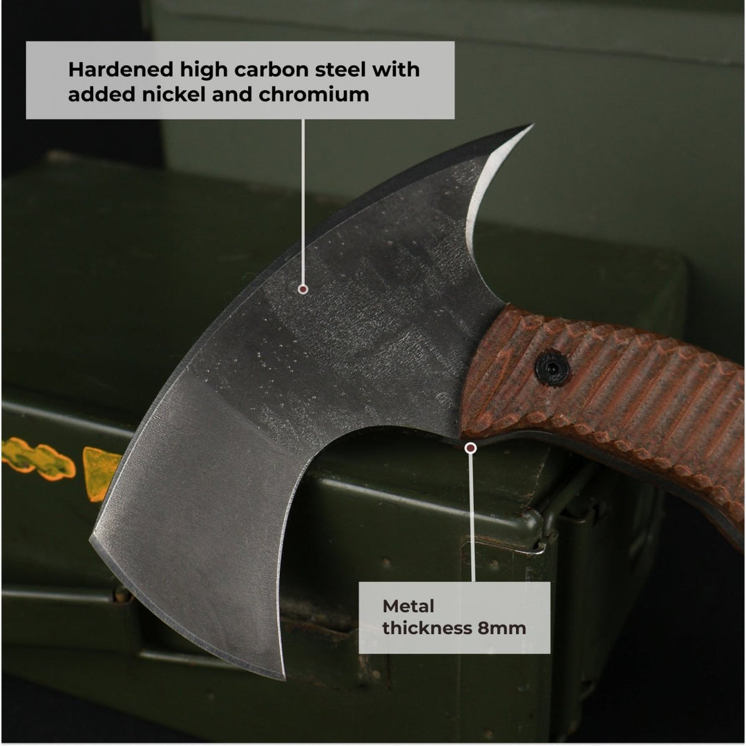 AncientSmithy Compact tactical tomahawk with blade and polymer composite handle