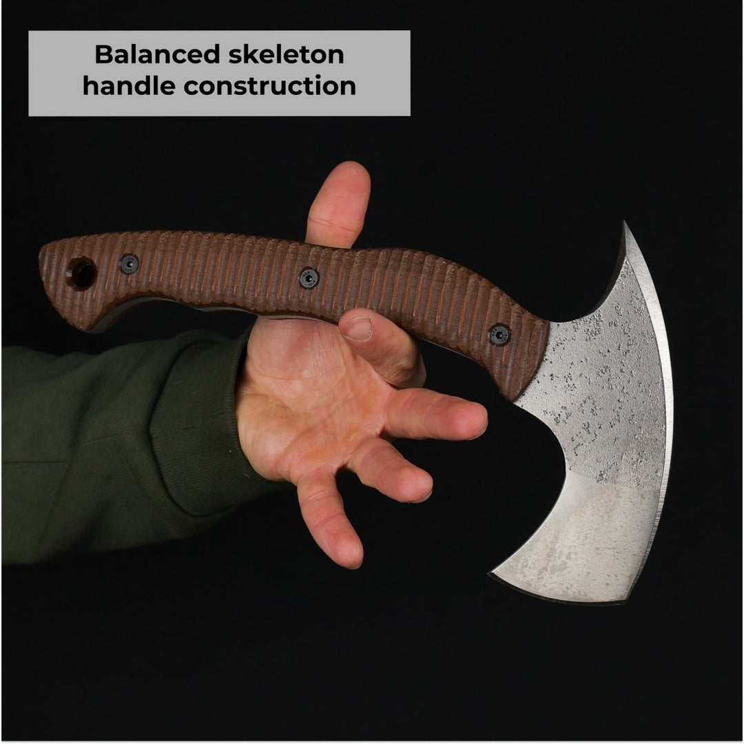 AncientSmithy Compact tactical tomahawk with blade and polymer composite handle