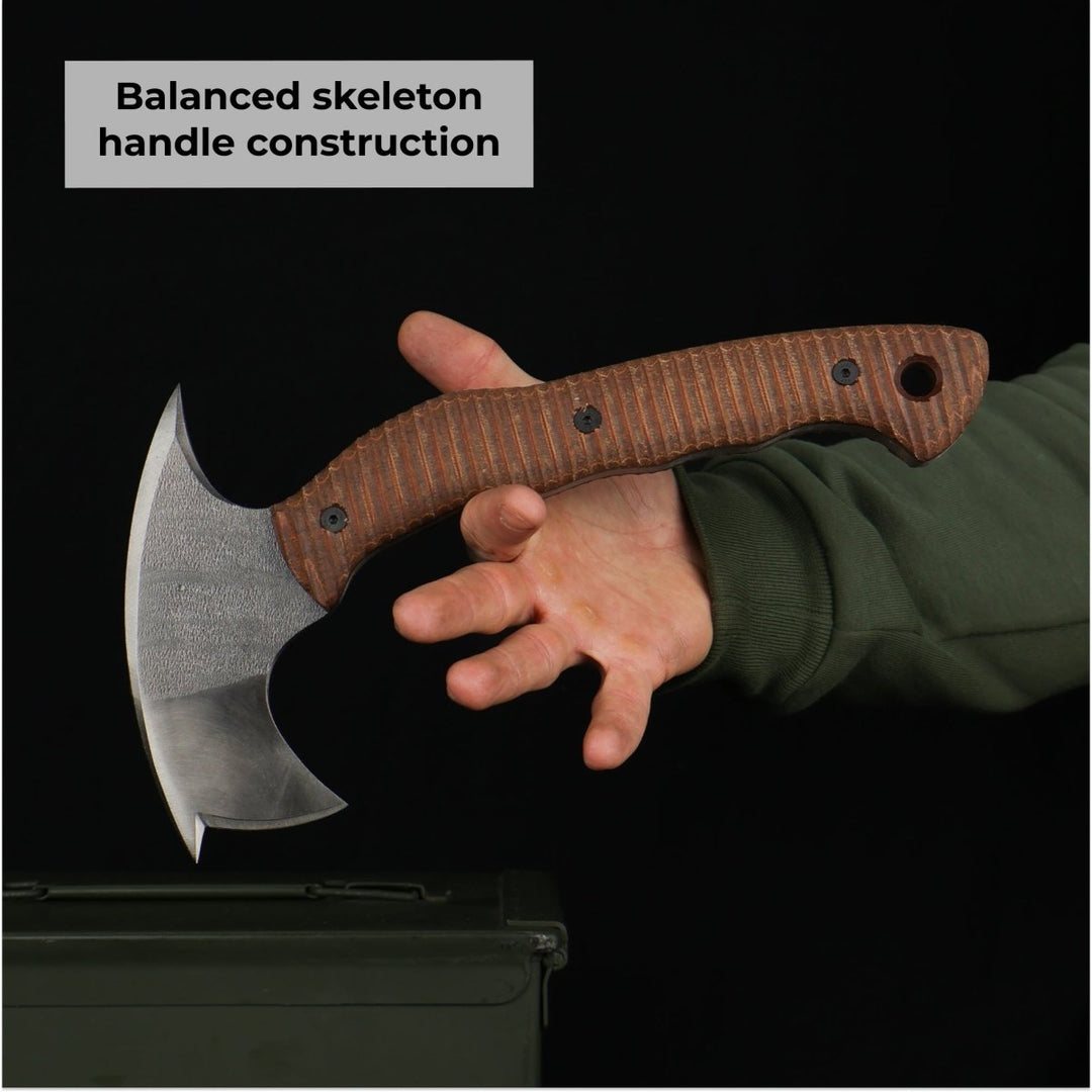 AncientSmithy Compact tactical tomahawk with polymer composite handle