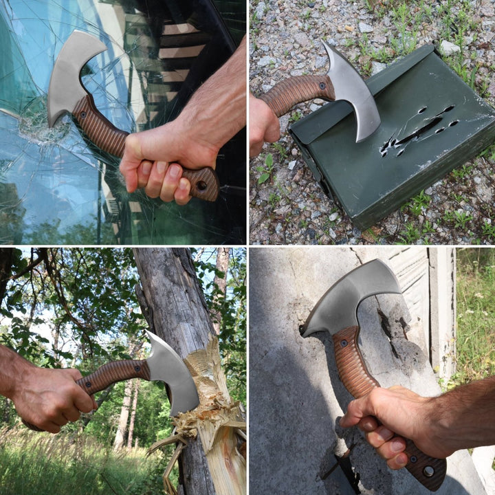 AncientSmithy Compact tactical tomahawk with blade and polymer composite handle