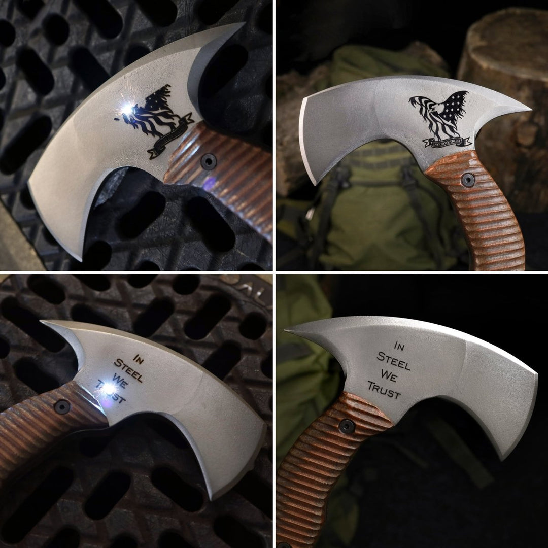 AncientSmithy Compact tactical tomahawk with blade and polymer composite handle