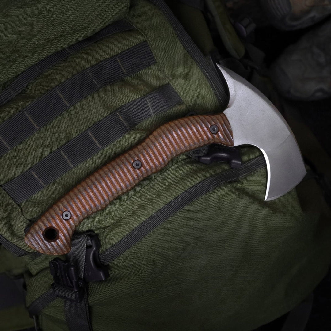 AncientSmithy Compact tactical tomahawk with blade and polymer composite handle