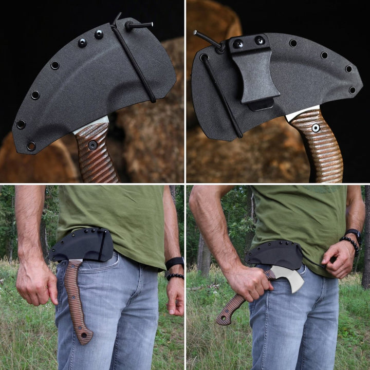 AncientSmithy Compact tactical tomahawk with blade and polymer composite handle