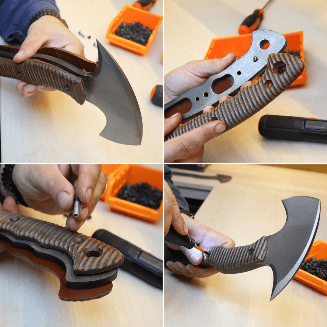 AncientSmithy Compact tactical tomahawk with blade and polymer composite handle