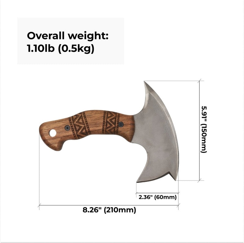 AncientSmithy Compact tomahawk "NIKIDO" with engraved handle