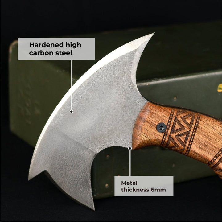 AncientSmithy Compact tomahawk "NIKIDO" with engraved handle