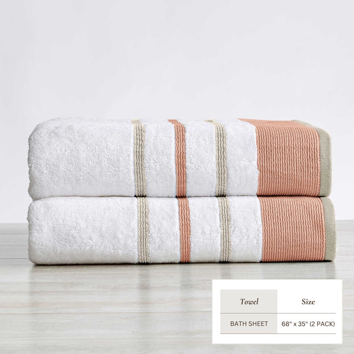 Cotton Stripe Bath Towel Set - Noelle Collection
