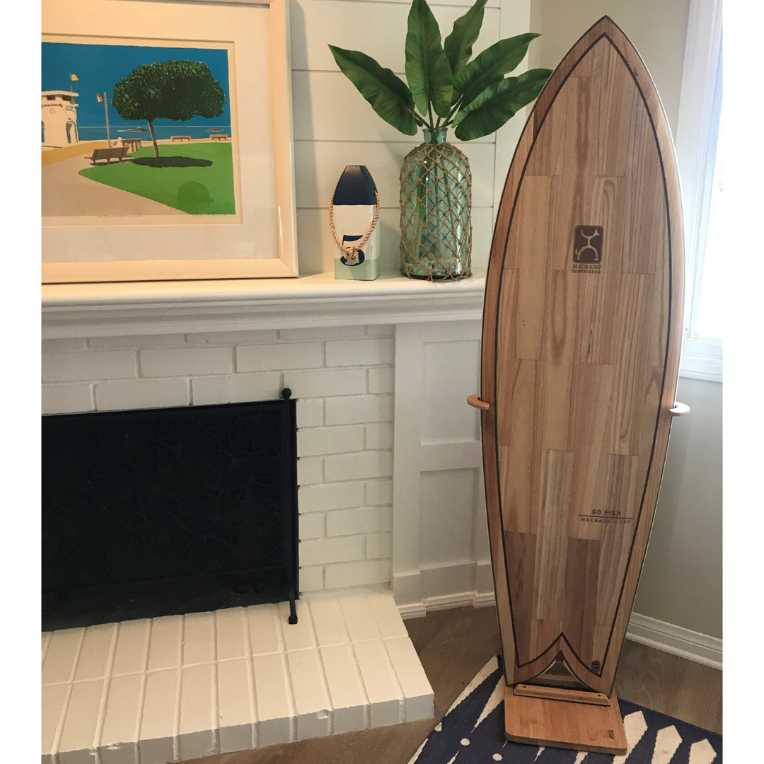 COR Surf Bamboo Surfboard Display Stand | Longboards or Shortboards