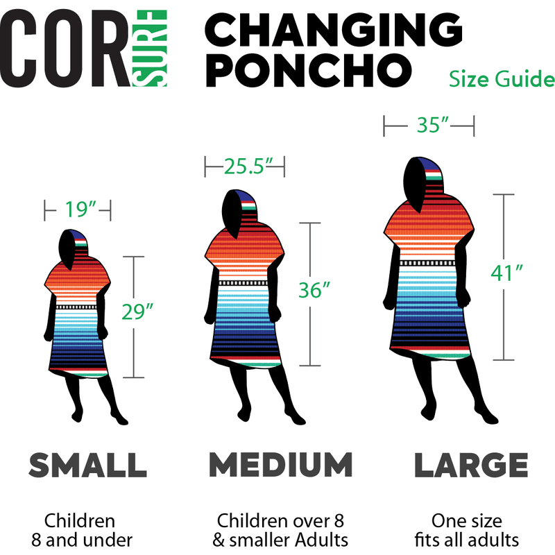 COR Surf Kids Changing Towel Poncho - Solid Colors