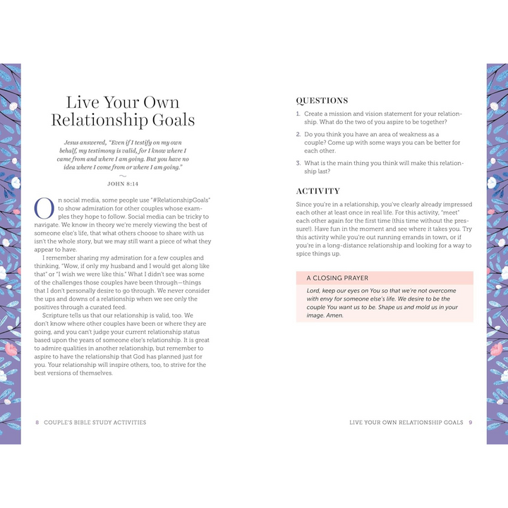 Couple's Bible Study Activities Spiral Bound